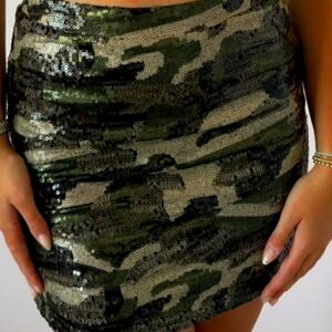 Sequin Camo Skirt By Shinestar Sz L